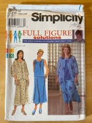 8645 Simplicity FLARE ASYMMETRIC JACKET, TOP,  BIAS SKIRT PATTERN 18W-24W uncut